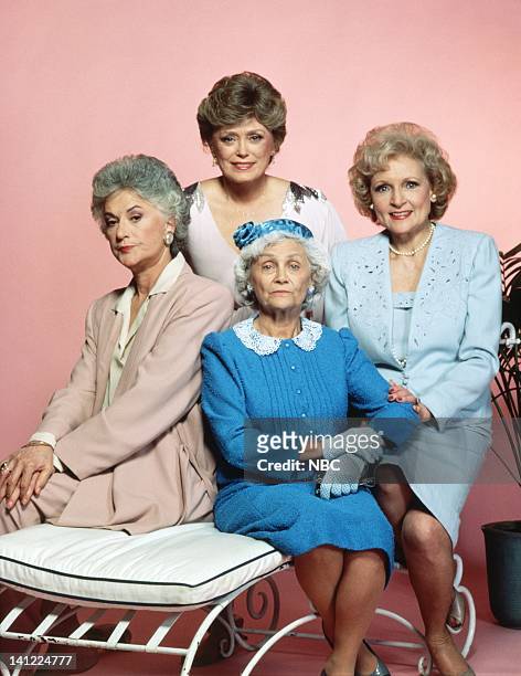 The cast of the US sitcom, 'The Golden Girls', 22nd April 1985. Clockwise, from left: Bea Arthur, Rue McClanahan, Betty White and Estelle Getty....