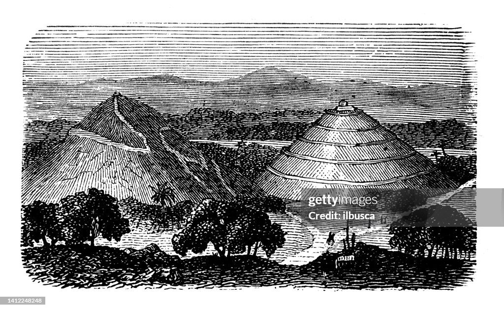 Antique illustration, ethnography and indigenous cultures: Central America, Xochicalco