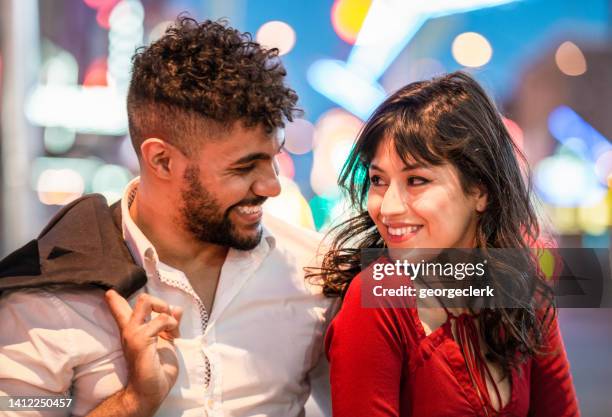 couple on a date night out - las vegas city people stock pictures, royalty-free photos & images