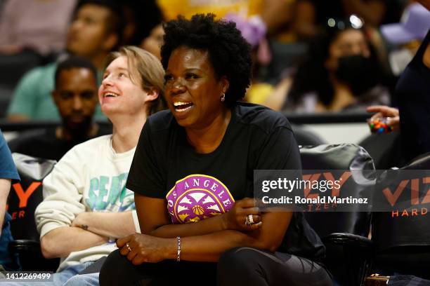 Comedian Leslie Jones attends a game between the Minnesota Lynx and the Los Angeles Sparks in the first quarter at Crypto.com Arena on July 31, 2022...