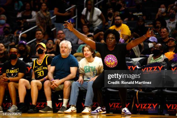 Comedian Leslie Jones attends a game between the Minnesota Lynx and the Los Angeles Sparks in the first quarter at Crypto.com Arena on July 31, 2022...