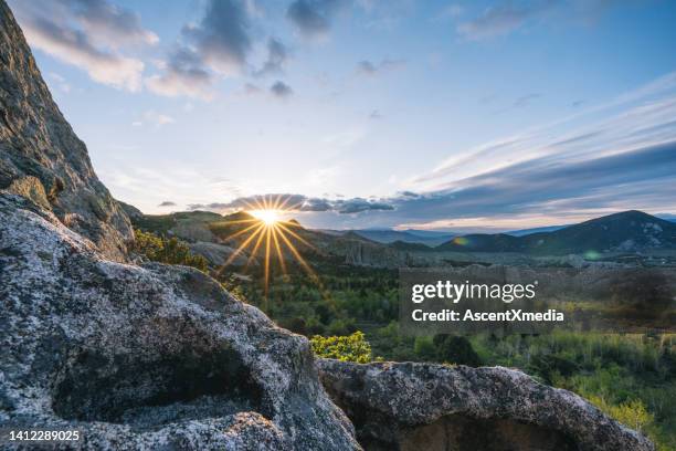 sunrise over natural reserve and mountains - idaho stock pictures, royalty-free photos & images