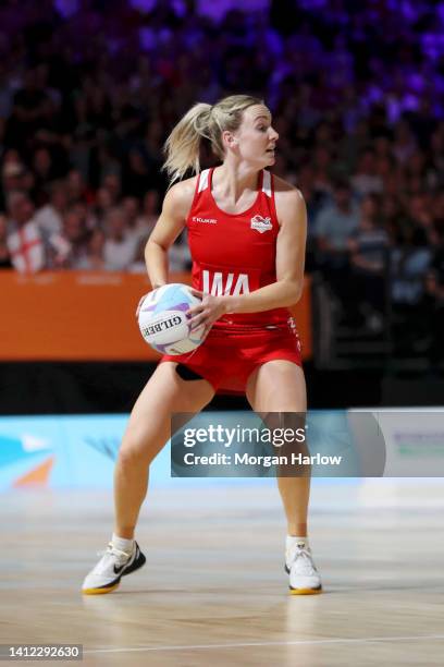 Natalie Metcalf of Team England in action during Group B match between England and Northern Ireland on day four of the Birmingham 2022 Commonwealth...