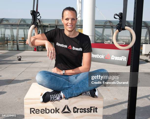 French swimmer Laure Manaudou helps to launch Reebok's The Sport Of Fitness campaign on March 12, 2012 in Paris, France. The three-time Olympic...