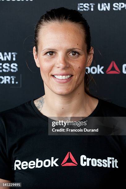 French swimmer Laure Manaudou helps to launch Reebok's The Sport Of Fitness campaign on March 12, 2012 in Paris, France. The three-time Olympic...