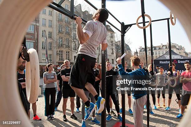 French CrossFit athletes help to launch Reebok's The Sport Of Fitness campaign on March 12, 2012 in Paris, France. The three-time Olympic medallist...