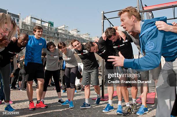 French CrossFit athletes help to launch Reebok's The Sport Of Fitness campaign on March 12, 2012 in Paris, France. The three-time Olympic medallist...