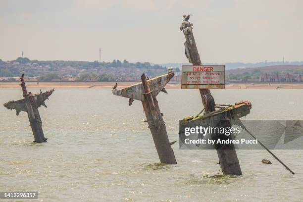 ss richard montgomery, kent, united kingdom - shipwreck stock pictures, royalty-free photos & images