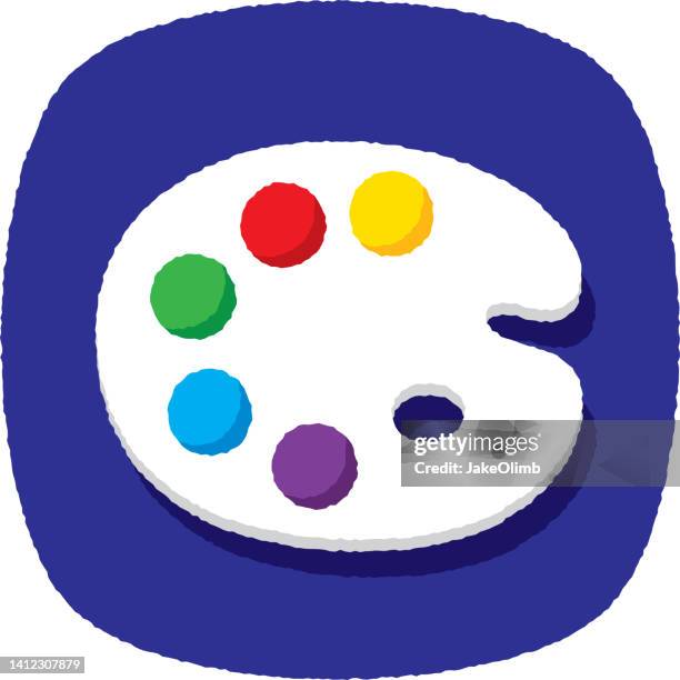 paint palette doodle 4 - art class stock illustrations