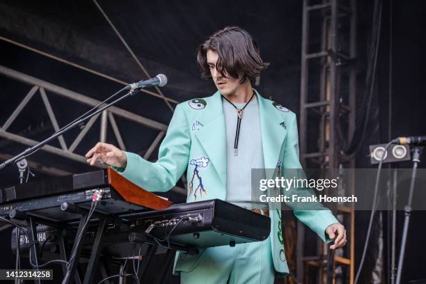 Felix Bornholdt of the Australian band Lime Cordiale performs live on stage in support of Fat Freddys Drop during a concert at the Zitadelle Spandau...