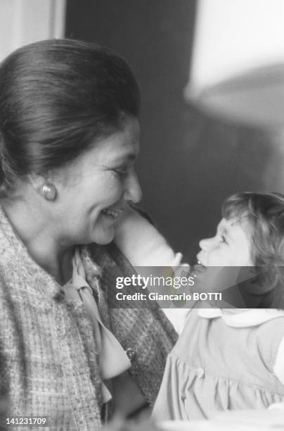 Simone Veil with Judith, the daughter of Simone Veil's son Jean during 1979 in France.