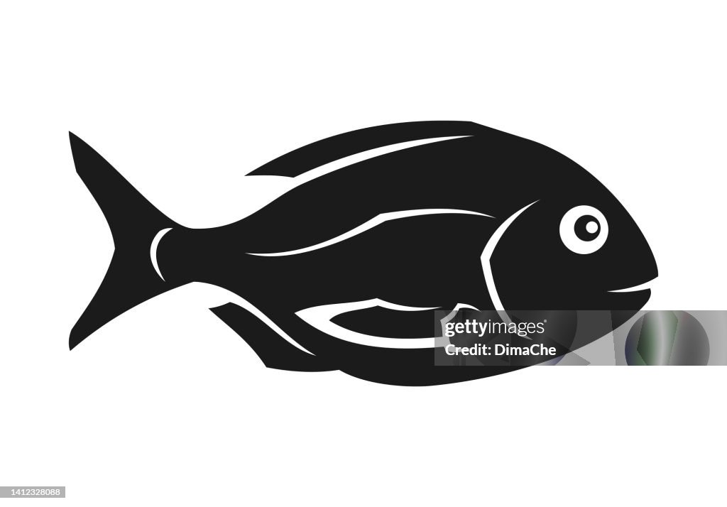 Fish silhouette - cut out vector icon