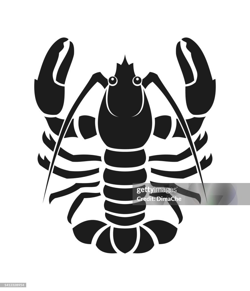 Crawfish silhouette - cut out vector icon