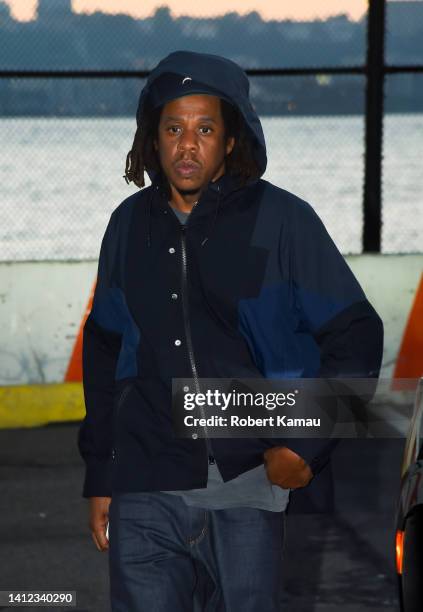 Jay-Z is seen out and about in Manhattan on August 01, 2022 in New York City.