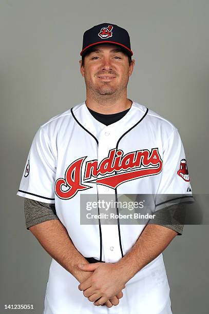 Andy LaRoche of the Cleveland Indians poses during portrait session on February 29, 2012 in Glendale , Arizona.