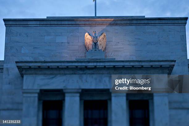 In this image taken with a tilt-shift lens, the Marriner S. Eccles Federal Reserve building stands in Washington, D.C., U.S., on Tuesday, March 13,...
