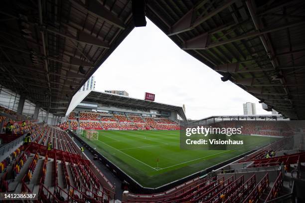 General view of the Brentford Community Stadium prior to the pre-season friendly match between Brentford and Real Betis at Brentford Community...