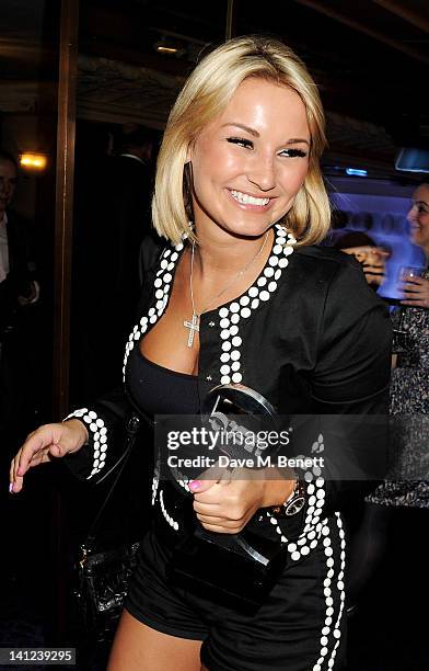Sam Faiers celebrates 'The Only Way is Essex' win for Satellite/Digital Programme attends the TRIC Television and Radio Industries Club Awards at The...