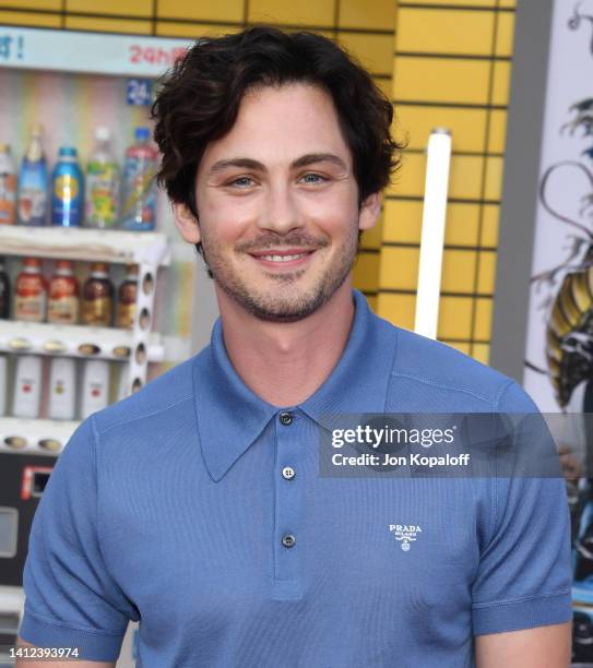 Logan Lerman attends the Los Angeles Premiere Of Columbia Pictures' "Bullet Train" at Regency Village Theatre on August 01, 2022 in Los Angeles,...