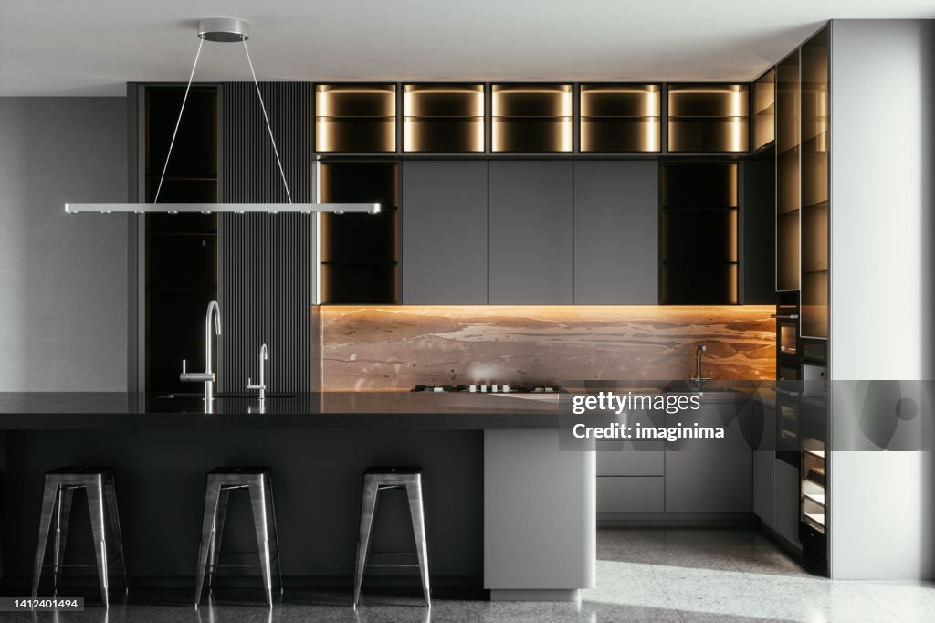 Cucina moderna in casa di lusso