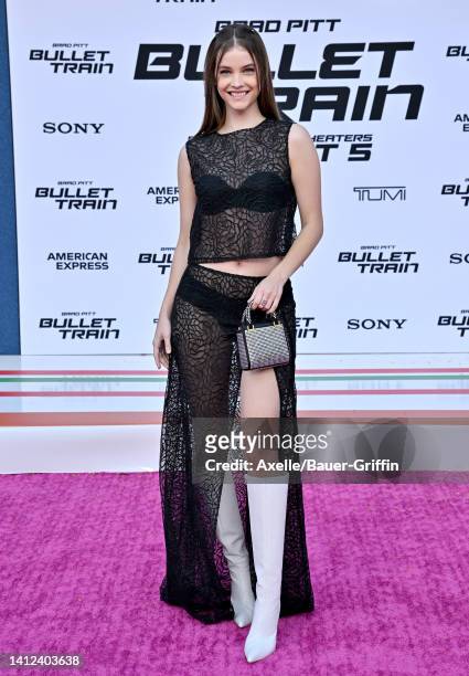 Barbara Palvin attends the Los Angeles Premiere of Columbia Pictures' "Bullet Train" at Regency Village Theatre on August 01, 2022 in Los Angeles,...