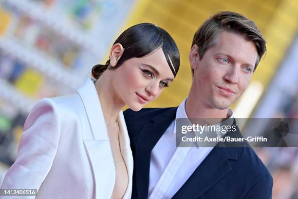 Joey King and Steven Piet attend the Los Angeles Premiere of Columbia Pictures' "Bullet Train" at Regency Village Theatre on August 01, 2022 in Los...