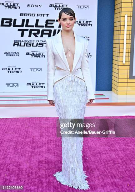 Joey King attends the Los Angeles Premiere of Columbia Pictures' "Bullet Train" at Regency Village Theatre on August 01, 2022 in Los Angeles,...