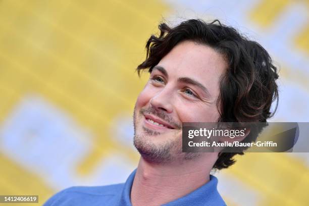 Logan Lerman attends the Los Angeles Premiere of Columbia Pictures' "Bullet Train" at Regency Village Theatre on August 01, 2022 in Los Angeles,...