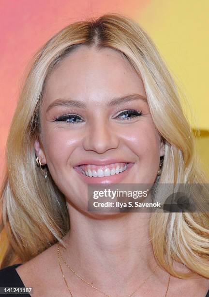 Model Candice Swanepoel attends the Victoria's Secret Very Sexy tour at Victoria's Secret, Herald Square on March 13, 2012 in New York City.