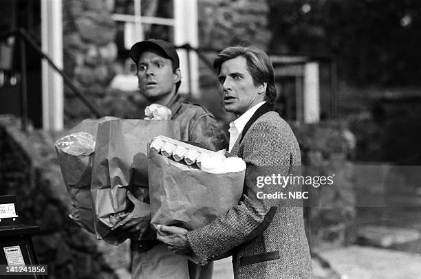 Family Reunion" Episode 8 -- Pictured: Dwight Schultz as 'Howling Mad' Murdock, Dirk Benedict as Templeton 'Faceman' Peck -- Photo by: NBCU Photo Bank