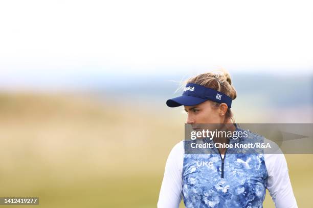 Lexi Thompson of the United States looks on during the Pro-Am prior to the AIG Women's Open at Muirfield on August 02, 2022 in Gullane, Scotland.