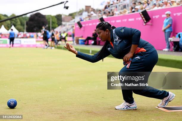 Rupa Rani Tirkey of Team India competes during Women's Fours - Gold Medal Match between South Africa and India on day five of the Birmingham 2022...