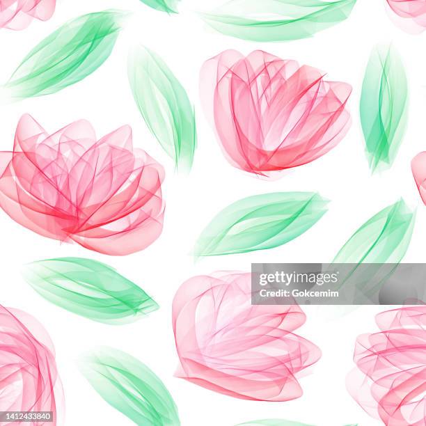 ilustrações de stock, clip art, desenhos animados e ícones de hand drawn floral seamless pattern with pink flowers and leaves. watercolor, acrylic painting floral pattern. design element for greeting cards and wedding, birthday and other holiday and invitation cards. - seamless flower aquarel