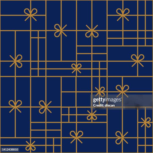 stockillustraties, clipart, cartoons en iconen met holidays seamless pattern with geometric gift boxes. - kado