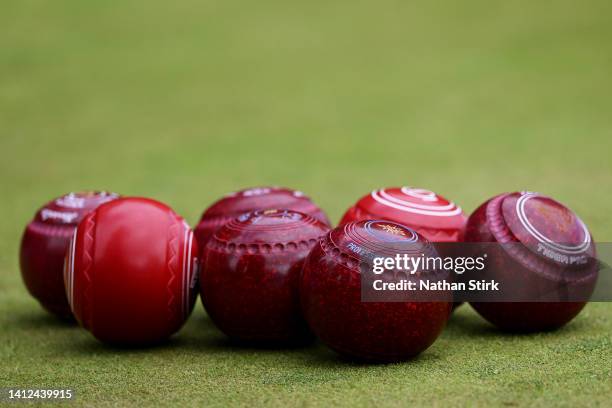 Detailed view of bowls during Women's Fours - Gold Medal Match between South Africa and India on day five of the Birmingham 2022 Commonwealth Games...