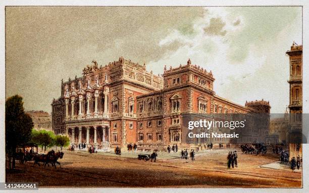 vienna, austria - the stock exchange. the old town is a unesco world heritage site - historic stock exchange building stock illustrations