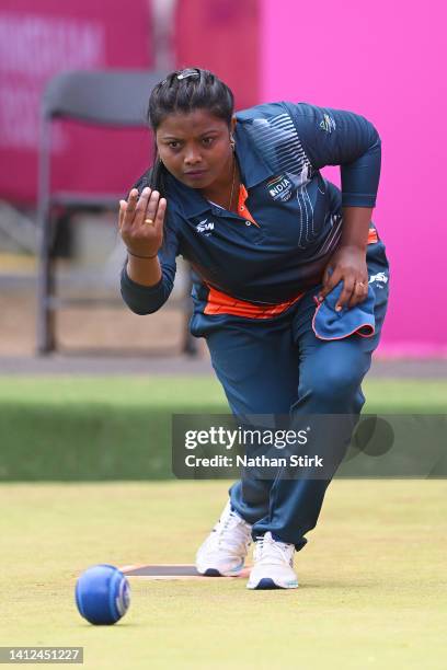 Rupa Rani Tirkey of Team India during the Women's Fours - Gold Medal Match on day five of the Birmingham 2022 Commonwealth Games at Victoria Park on...