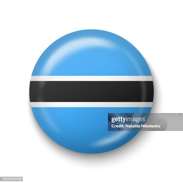 botswana flag - round glossy icon. - botswana flag stock illustrations