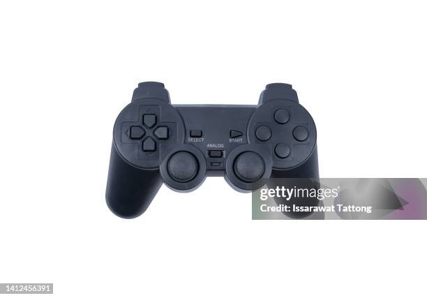 joystick isolated on white background, isolated close-up - control foto e immagini stock