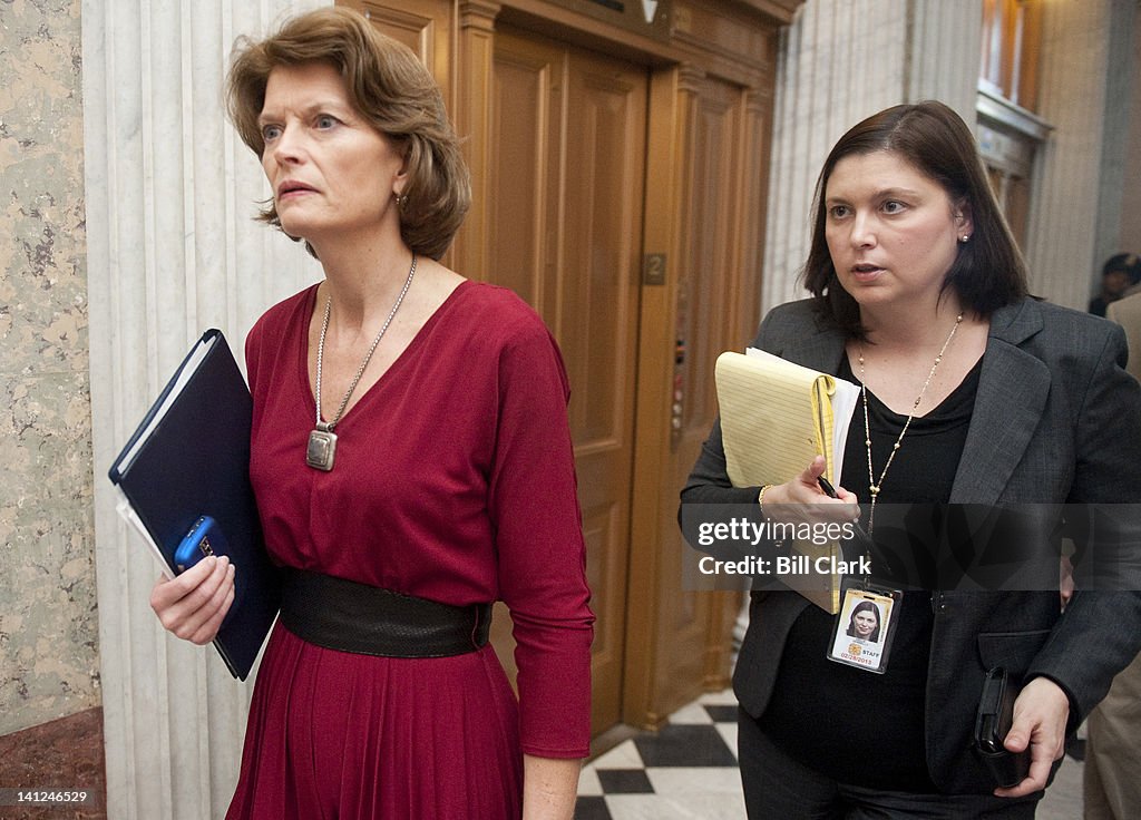 Lisa Murkowski Pyung Sen. Lisa Murkowski, R-AK., leaves the Senate Republicans' policy ...