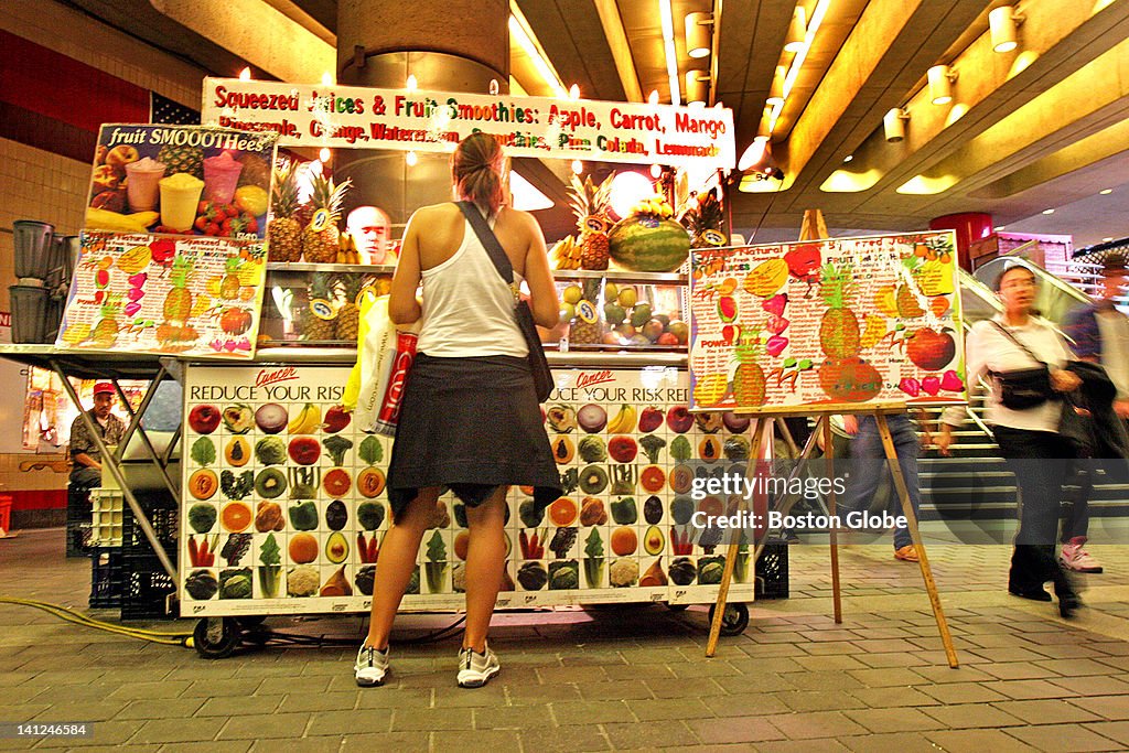 The Juice Cart In The Harvard Square MBTA Station