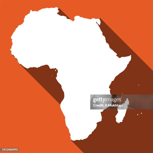 karte von afrika. - afrika stock-grafiken, -clipart, -cartoons und -symbole