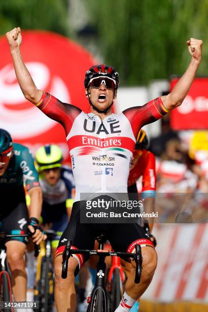 Pascal Ackermann of Germany and UAE Team Emirates celebrates winning during the 79th Tour de Pologne 2022 - Stage 4 a 179,4km stage from Lesko to...