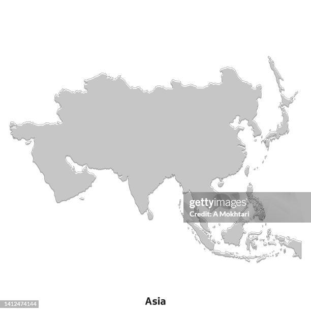 asia map. - association of southeast asian nations stock illustrations