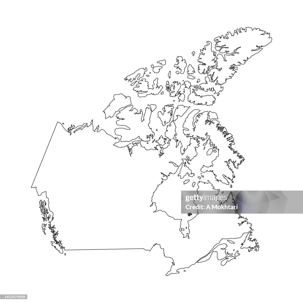 Canada Map Fill In Map Of Canada In Line Drawing High-Res Vector Graphic - Getty Images