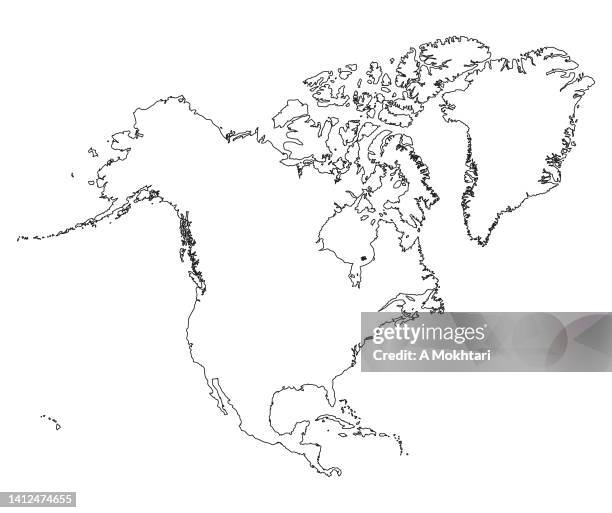 Map Of North America In Outline - Map Of North America In Outline 