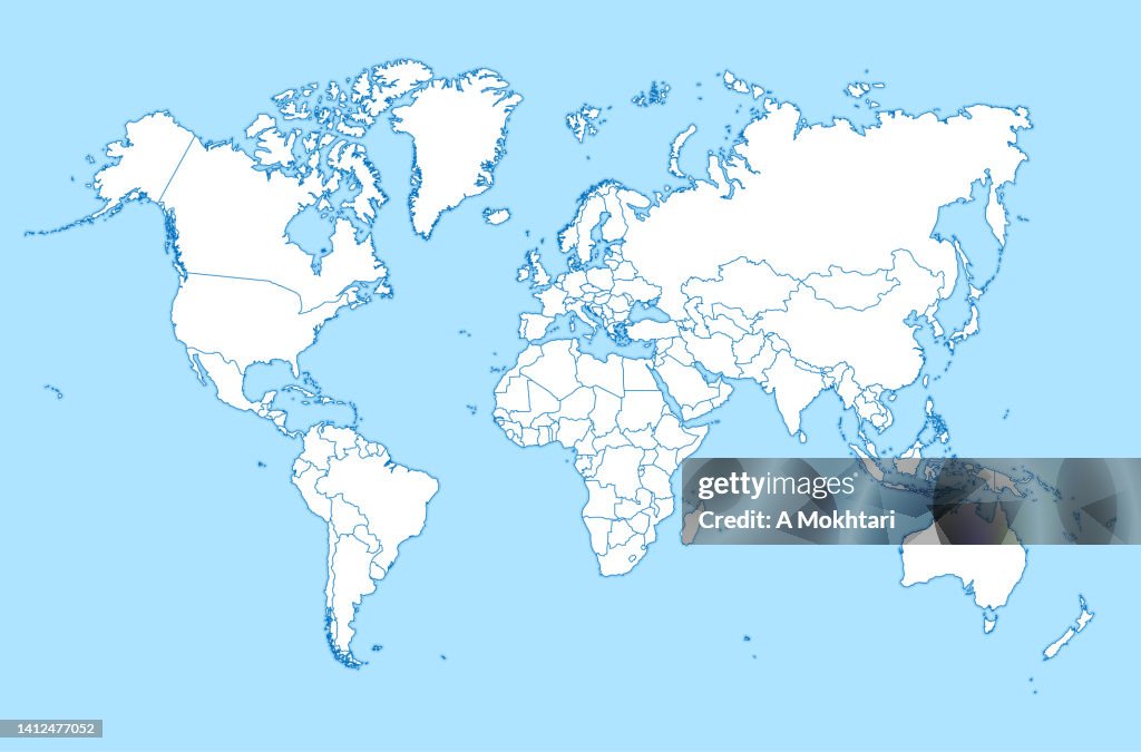 Http World Map World Map With Details And Borders Of Countries High-Res Vector Graphic ...