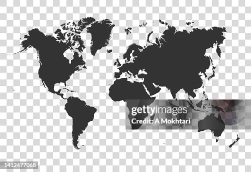 World Map On Transparent Background High-Res Vector Graphic - Getty Images