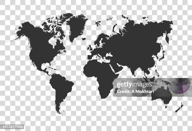 world map on transparent background. - world map transparent background stock illustrations
