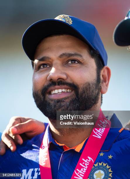 Rohit Sharma of India after the International Twenty20 match between England and India at Trent Bridge on July 10, 2022 in Nottingham, England.